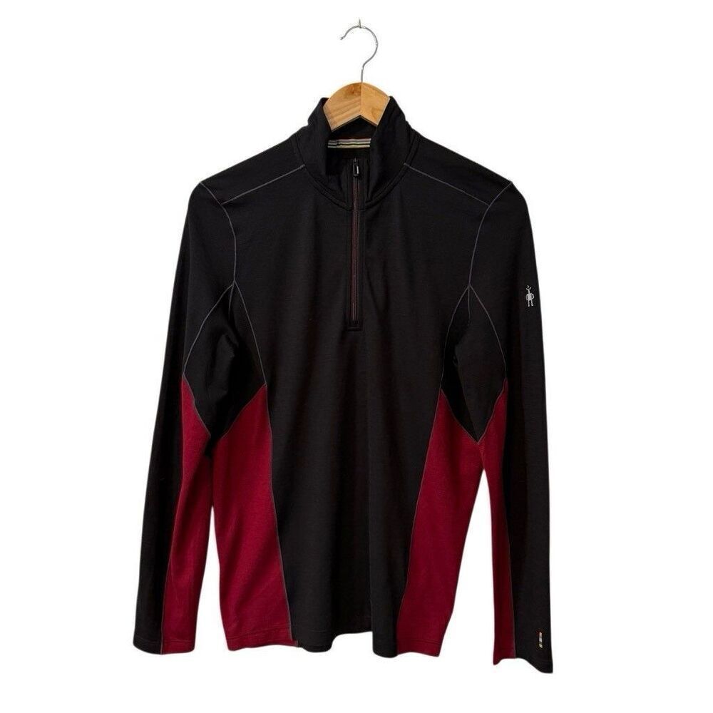 SMARTWOOL  Merino Sport 150 Top Black Rythmic Red Men's Small
